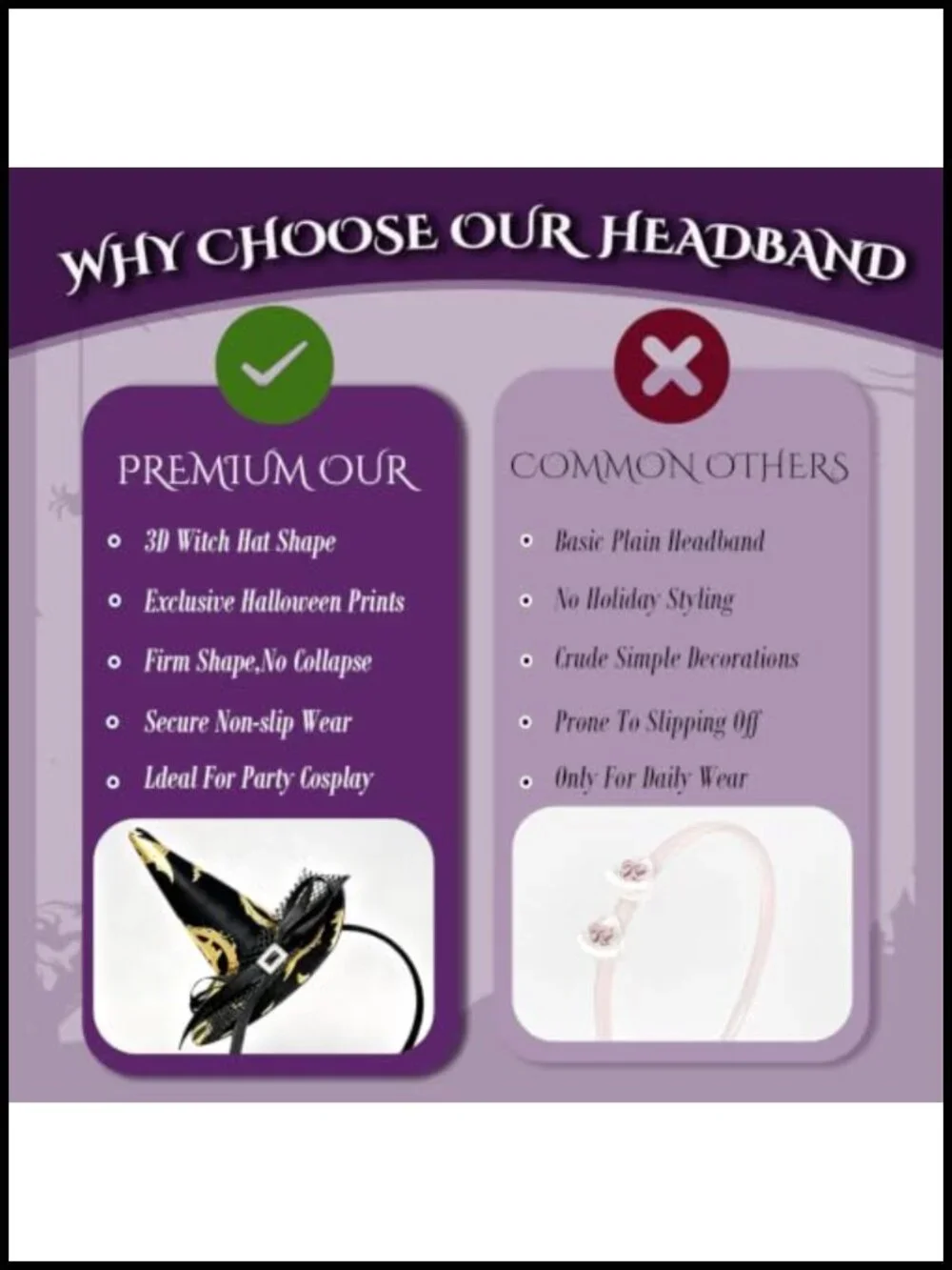 3Pcs Halloween Witch Hat Headbands Bowknot Spider Web Lace Headwear Costume